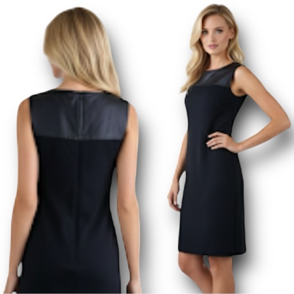 Trina Turk Sleeveless Genuine Leather Sholder Sheath Dress Lace Trimmed  Liner 6 - www.panoramagroup.in